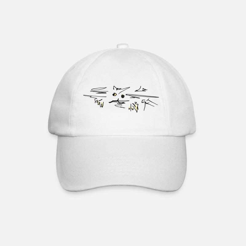 Cat cat - Baseball Cap - white/white
