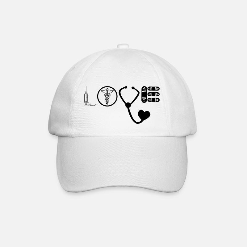 Krankenschwester - Love - Sanitäter Pfleger - Baseballkappe - Weiß/Weiß