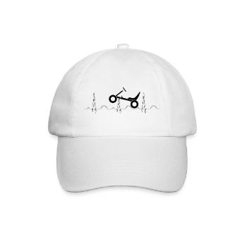 Herzschlag Gokart Silhouette - Baseballkappe - Weiß/Weiß - Vorne