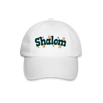 Shalom Peace & Harmony Jewish Holiday Gifts - Baseball Cap - white/white - Front