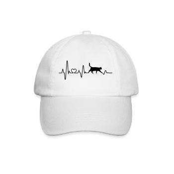 Pouls De battement de cœur de chat Cher ami chat - Casquette classique - blanc/blanc - Devant
