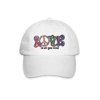 L’amour est tout ce dont vous avez besoin Design / Peacezeichen - Casquette classique - blanc/blanc - Devant