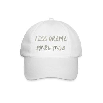 less drama more yoga sport fitness saying English - Baseball Cap - white/white - Front