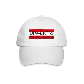 Dialekt's mi am Oasch - Mundart, Österreich - Baseballkappe - Weiß/Weiß - Vorne