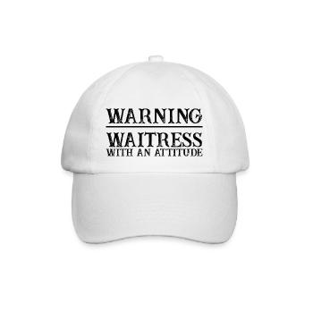 Avertissement Serveuse Avec Une Attitude 2 - Casquette classique - blanc/blanc - Devant
