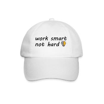 work smart not hard - Baseballkappe - Weiß/Weiß - Vorne