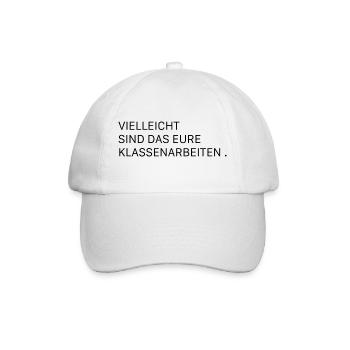 vielleicht sind das eure Klassenarbeiten - Baseballkappe - Weiß/Weiß - Vorne