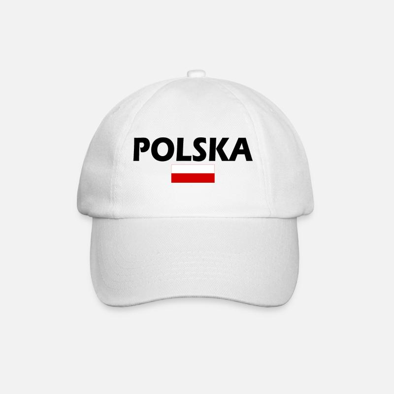 Polska - Baseballkappe - Weiß/Weiß