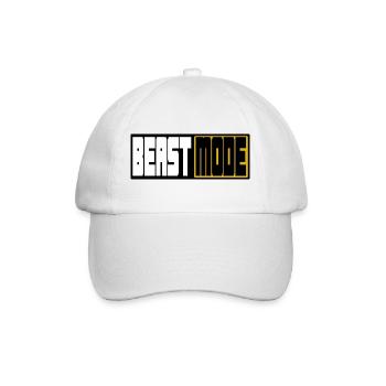 Beast Modes – Bold Block Typography - Baseball Cap - white/white - Front
