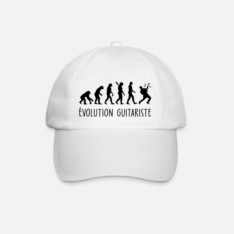 Évolution guitariste / Humour guitare - Casquette classique - blanc/blanc