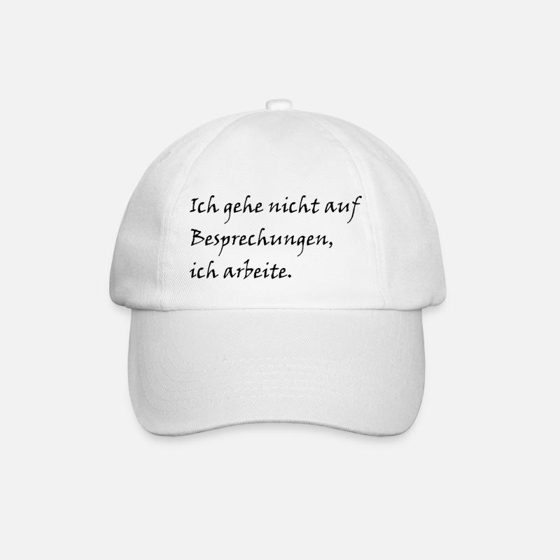 Ich gehe nicht auf besprechungen ich arbeite - Baseballkappe - Weiß/Weiß