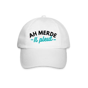 Ah merde, il pleut - Casquette classique - blanc/blanc - Devant