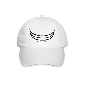 Comic wide exuberant grin - Baseball Cap - white/white - Front