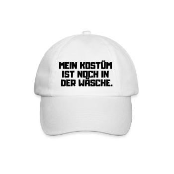 Kostüm ist in der Wäsche -Karneval Wiese München - Baseballkappe - Weiß/Weiß - Vorne