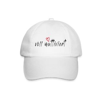 Voll muttiviert! Mama, Mutter lustiger Spruch - Baseballkappe - Weiß/Weiß - Vorne