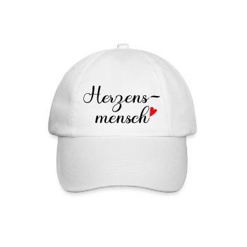 Herzensmensch - Baseballkappe - Weiß/Weiß - Vorne