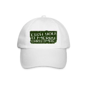 fun fish hook carolina fish under the tree - Baseball Cap - white/white - Front