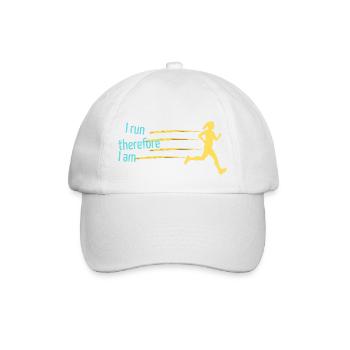 I run therefore I am - Baseball Cap - white/white - Front