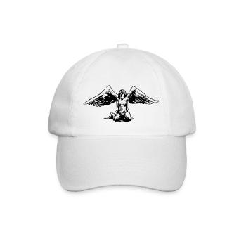 black and white angel 2023 ART - Baseball Cap - white/white - Front
