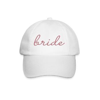 Braut passende Verlobung Brautdusche Hochzeit - Baseballkappe - Weiß/Weiß - Vorne
