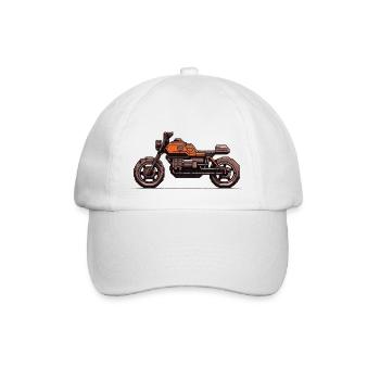 8 bit vintage motorcycle for motorcyclists - Baseball Cap - white/white - Front