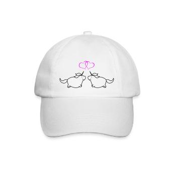 fat unicorns love - Baseballkappe - Weiß/Weiß - Vorne