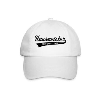 Hausmeister – Sexy Und Clever (Black) - Baseballkappe - Weiß/Weiß - Vorne