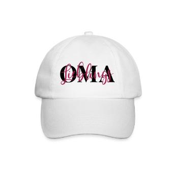 Oma - Liebe - Farben anpassbar - Lieblingsoma - Baseballkappe - Weiß/Weiß - Vorne