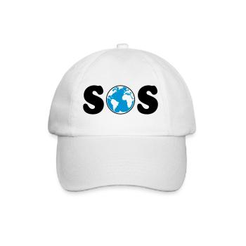 SOS – Earth Day / Climate Change (B / 3C / SVG) - Baseball Cap - white/white - Front