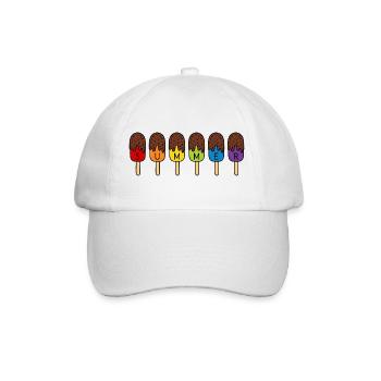 SUMMER SCHOKO EIS ESSEN REGENBOGEN BUNT SOMMER EIS - Baseballkappe - Weiß/Weiß - Vorne