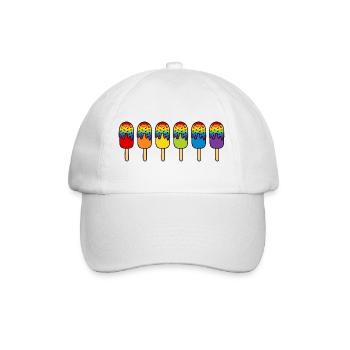 ICE CREAM Rainbow LGBTQ+ Chocolate Ice Cream Pride Month - Baseball Cap - white/white - Front