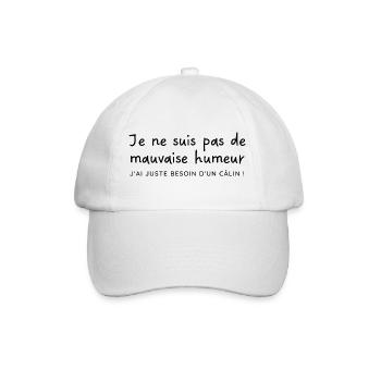 J'ai juste besoin d'un câlin | Idée cadeau - Casquette classique - blanc/blanc - Devant