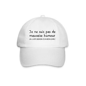 Juste besoin d'un bon livre | Idée cadeau - Casquette classique - blanc/blanc - Devant