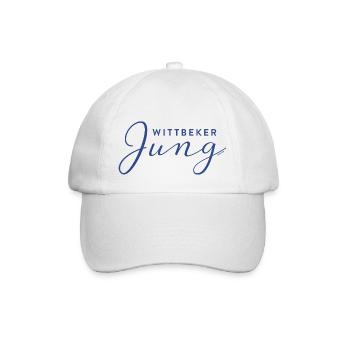 „Wittbeker Jung 2“ dunkelblau - Baseballkappe - Weiß/Weiß - Vorne