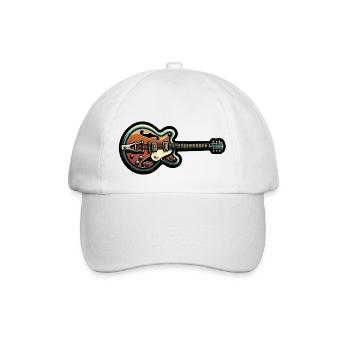 Guitar Sticker - Baseball Cap - white/white - Front