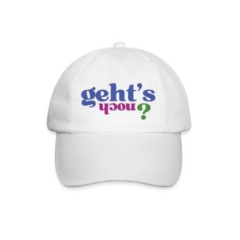 Lustige Sprüche "Gehts noch" - Baseballkappe - Weiß/Weiß - Vorne