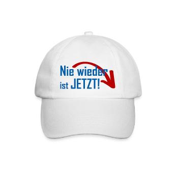 Nie wieder ist jetzt! - Baseballkappe - Weiß/Weiß - Vorne