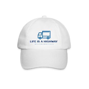 Leben ist ein Highway - Baseballkappe - Weiß/Weiß - Vorne