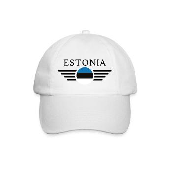 Estland Stil Design T-Shirt - Baseballkappe - Weiß/Weiß - Vorne