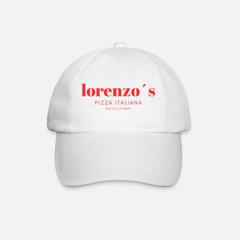 Lorenzo´s Pizza Schriftzug - Baseballkappe - Weiß/Weiß