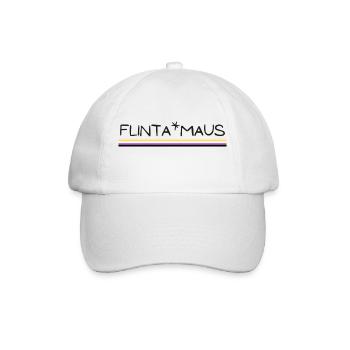 Flinta*Maus Logo non binary flag - Baseballkappe - Weiß/Weiß - Vorne
