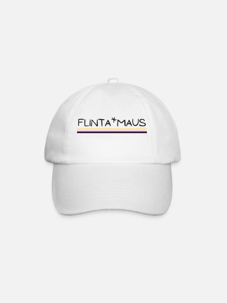 Flinta*Maus Logo non binary flag - Baseballkappe - Weiß/Weiß