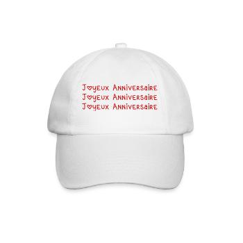 HAPPY BIRTHDAY. HAPPY BIRTHDAY. ANNIVERSARY. - Baseball Cap - white/white - Front