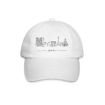 Stadt der Liebe Paris - Baseballkappe - Weiß/Weiß - Vorne