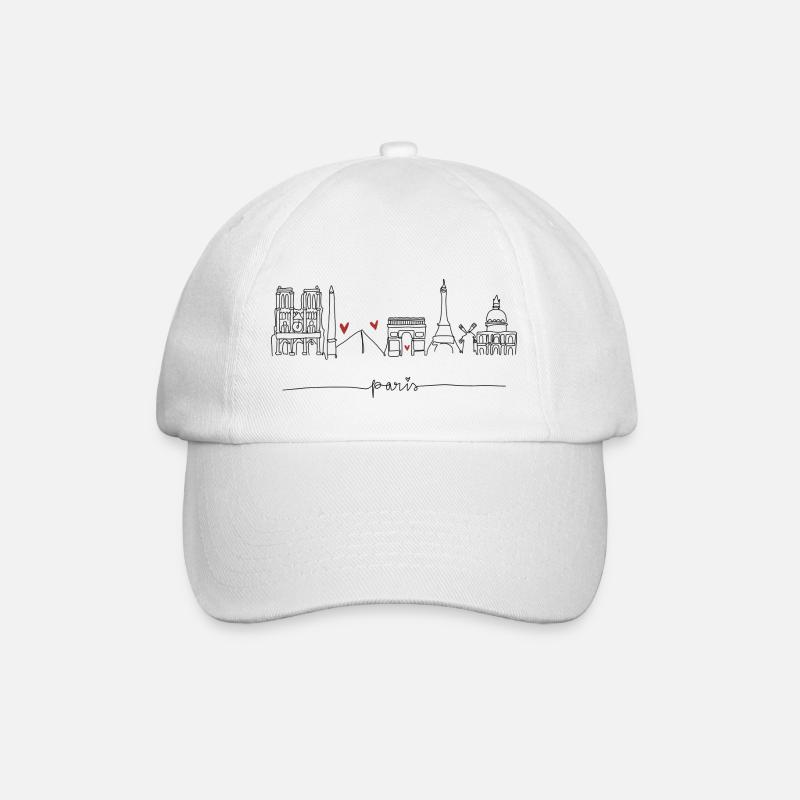 Stadt der Liebe Paris - Baseballkappe - Weiß/Weiß