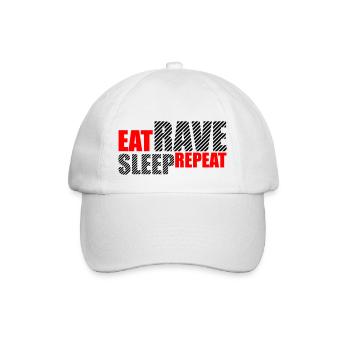Manger dormir rave répéter nourriture sommeil corbeau disant - Casquette classique - blanc/blanc - Devant