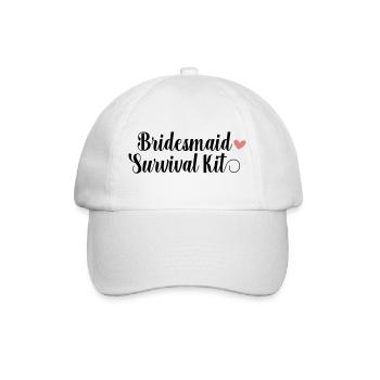 Bridesmaid Survival Kit! Personalisierbar - Baseballkappe - Weiß/Weiß - Vorne
