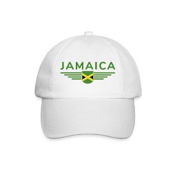 Ich liebe Jamaika, Outfit T-Shirt Design Geschenk - Baseballkappe - Weiß/Weiß - Vorne