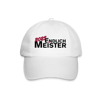 Endlich Meister 2025 Meisterschaft - Baseballkappe - Weiß/Weiß - Vorne