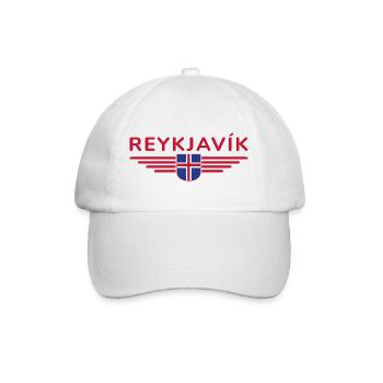 T-shirt Reykjavík – La ville des aurores boréales - Casquette classique - blanc/blanc - Devant
